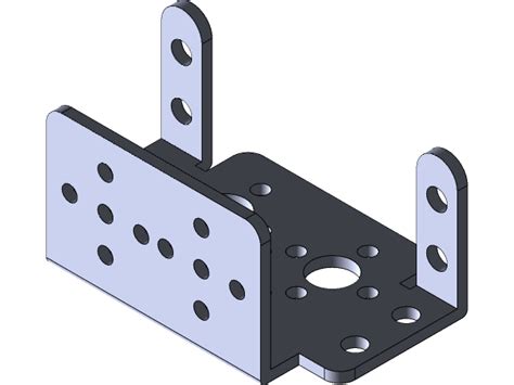 aluminum servo mount bracket black|servo bracket 3d model.